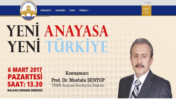 İlhan Cihaner, Trakya Üniversitesi'nin Web sitesinde Ak Parti'nin evet progandasının duyurusu yapılıyorken bizim etkinliklerimiz üniversite idarecileri tarafından engelleniyor diyor.