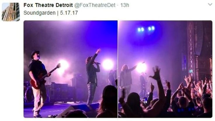 Cornell'in grubuyla konser verdiği Fox Tiyatrosu'nun resmi twitter hesabından konserin fotoğrafları paylaşılmıştı.