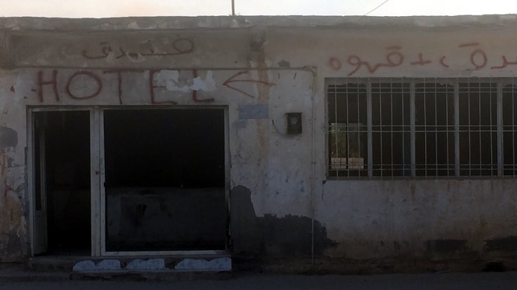 Suriyelilerin konakladığı Şenyurt'ta, bu eski fırın gibi bazı yerler otel görevi gördü.